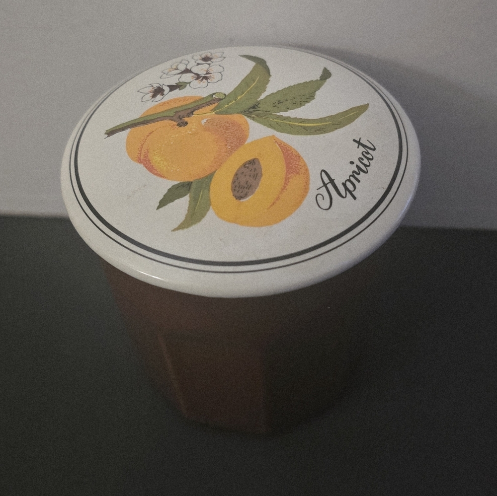 Vintage Apricot Preserves Container by Gailstyn Sutton Jam Jar Ceramic Stonewear